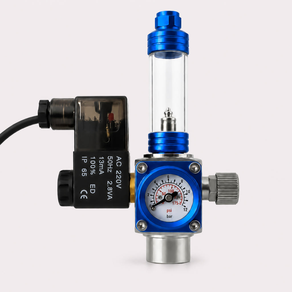 Aquarium CO2 Regulator with Solenoid Valve and Bubble Counter