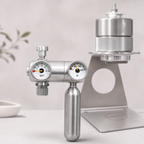 Dual-Stage Pressure Regulator with Dual Gauges & Push Button Valve