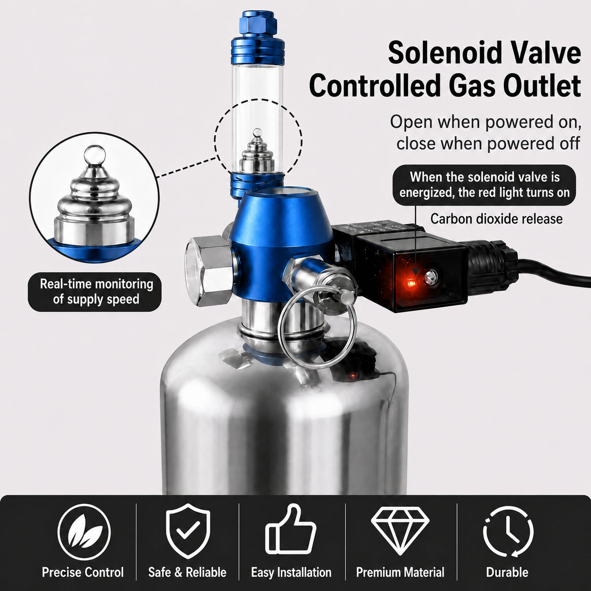 4L CO2 Reaction Bottle for DIY Planted Aquarium System with CO2 Regulator