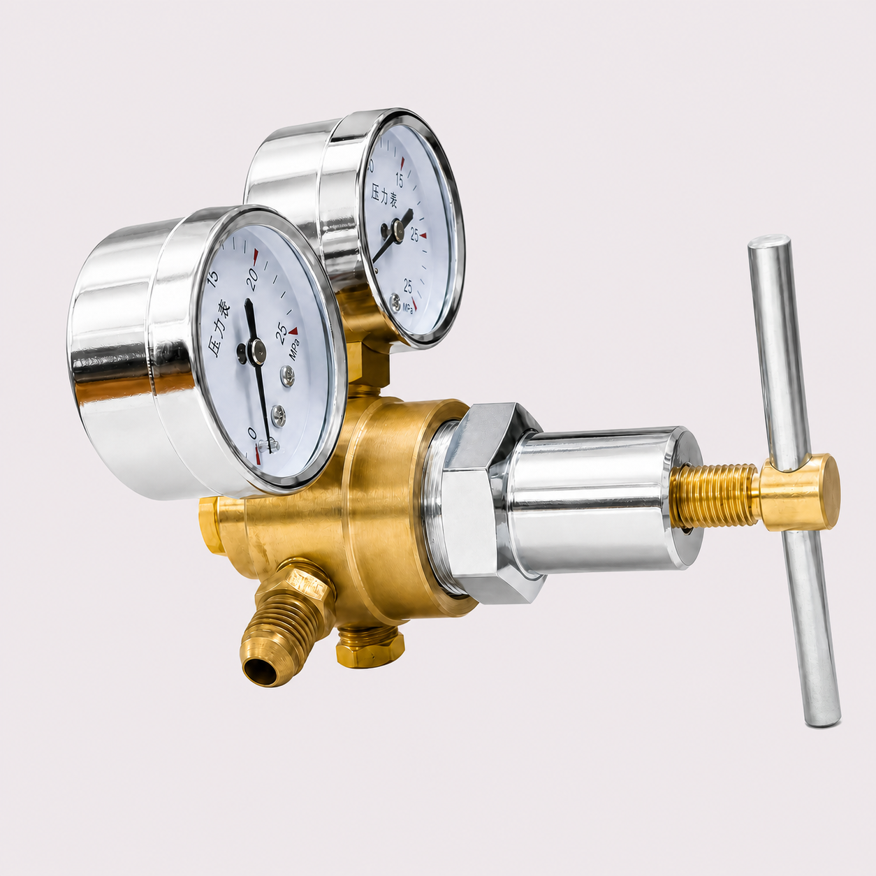 Pressure Adjustable Nitrogen Regulator with Dual Gauges for Industrial Applications