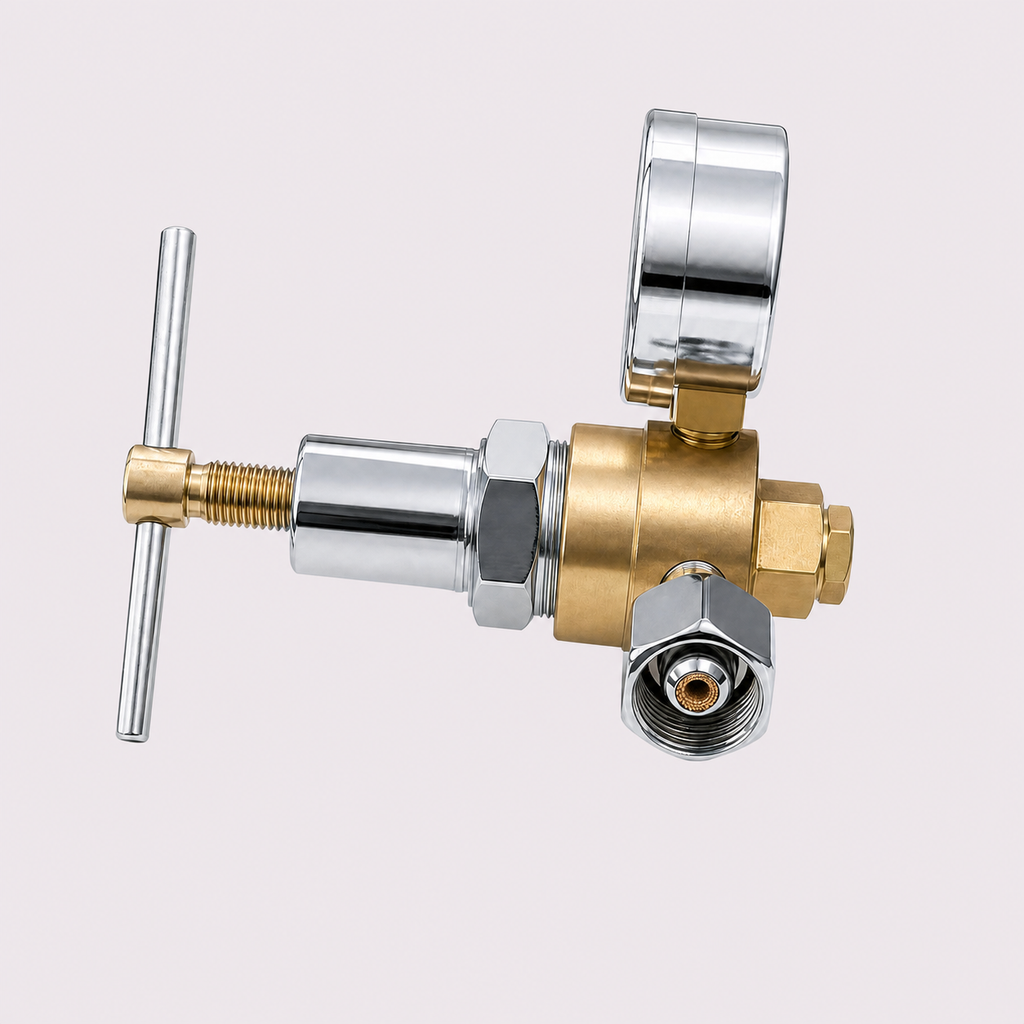 Pressure Adjustable Nitrogen Regulator with Dual Gauges for Industrial Applications