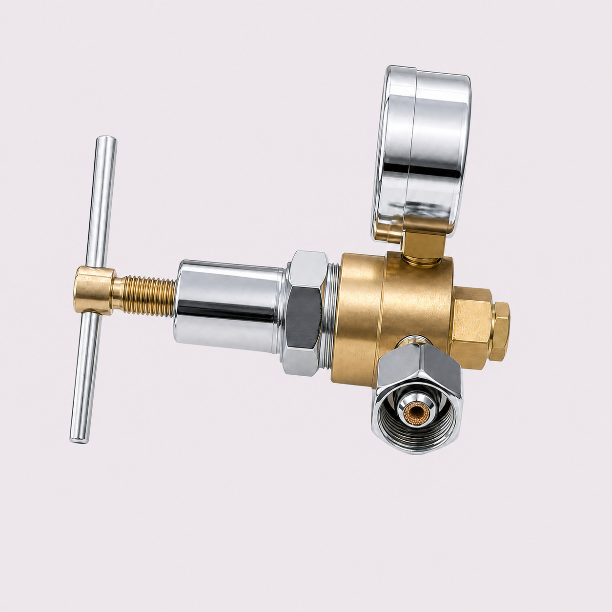 Pressure Adjustable Nitrogen Regulator with Dual Gauges for Industrial Applications