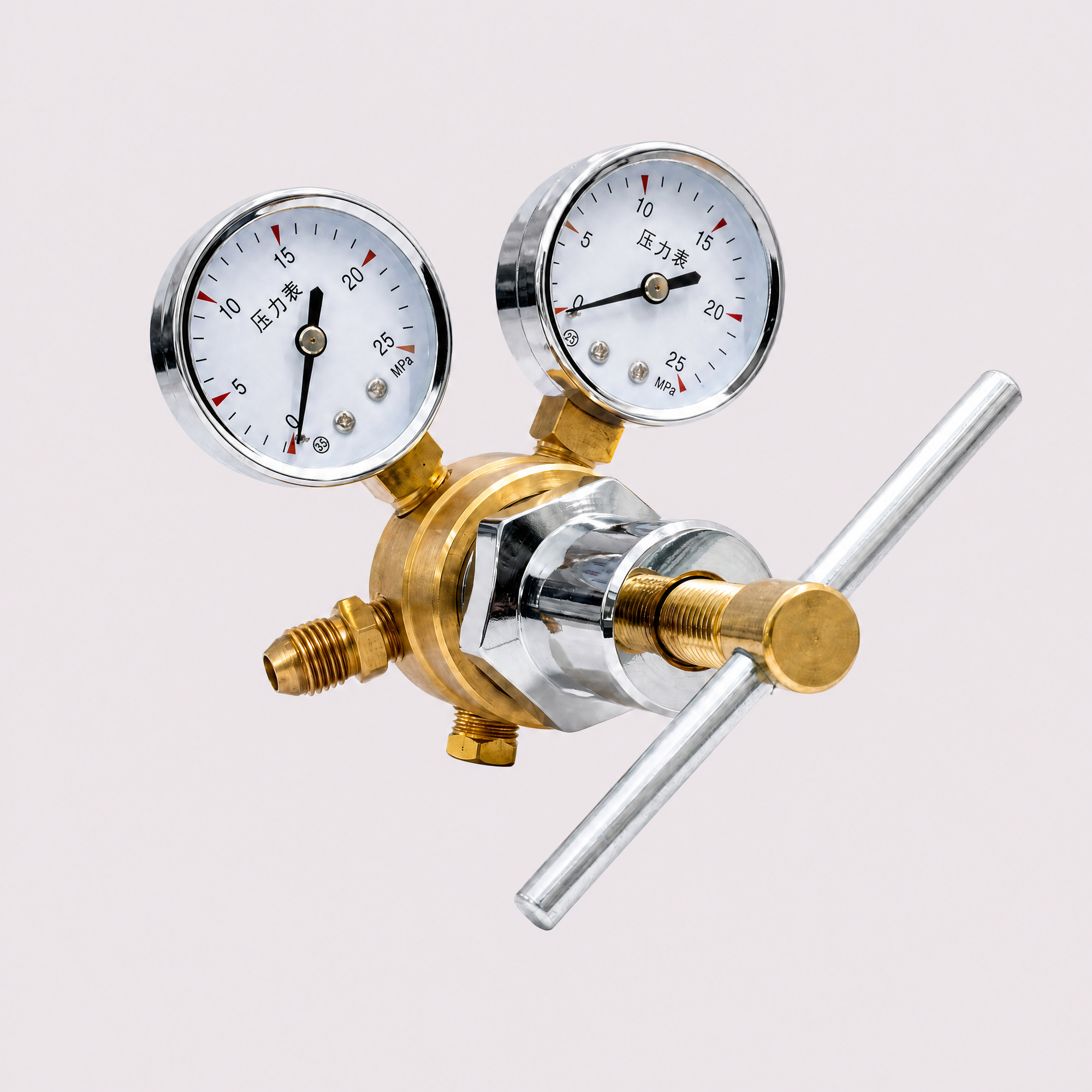 Pressure Adjustable Nitrogen Regulator with Dual Gauges for Industrial Applications