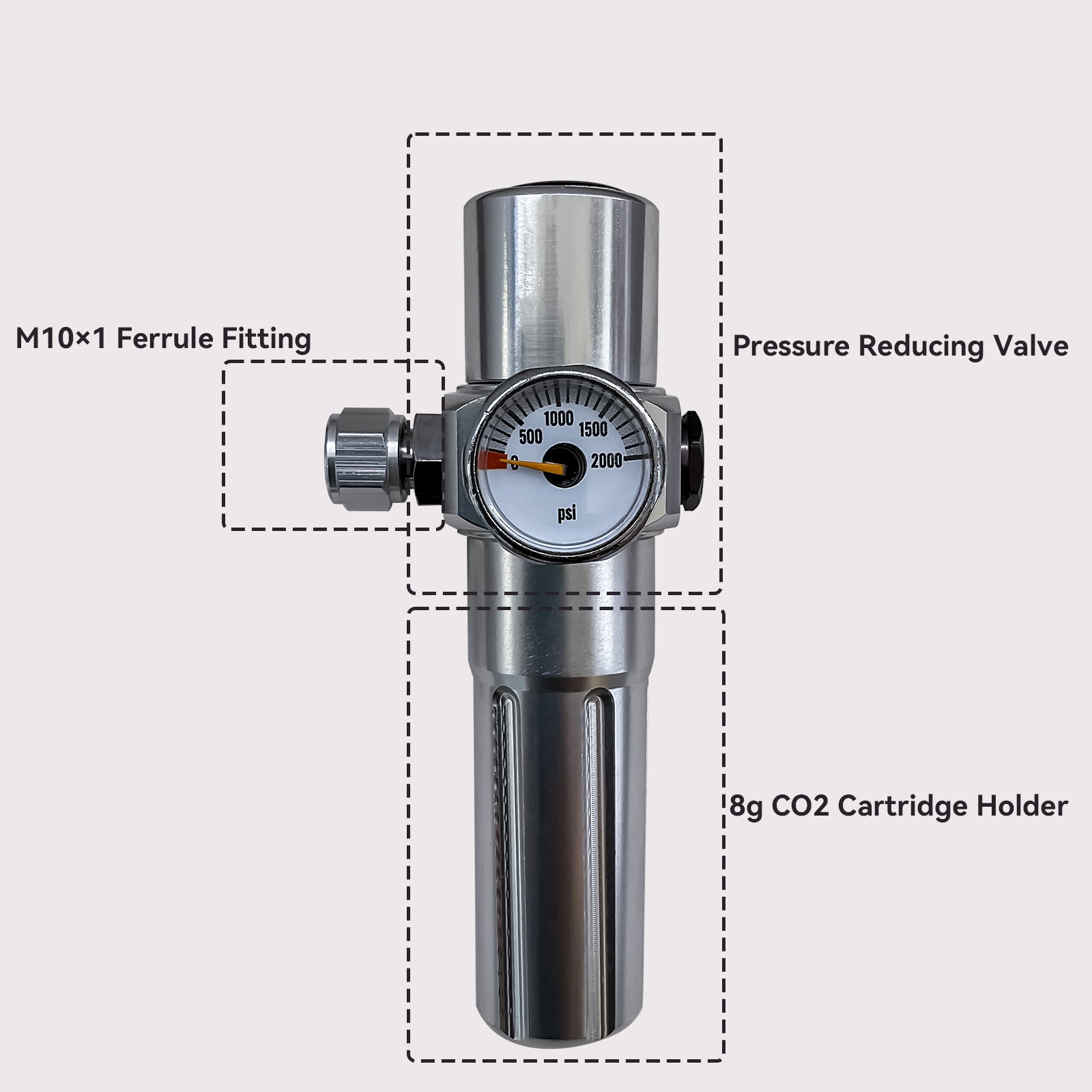 CO₂ Regulator for Pneumatic Coffee Machines 8g Cartridge Compatible