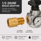 Brass Thread Adapter 1/2-20 UNF Male to  3/8-24 UNF Female