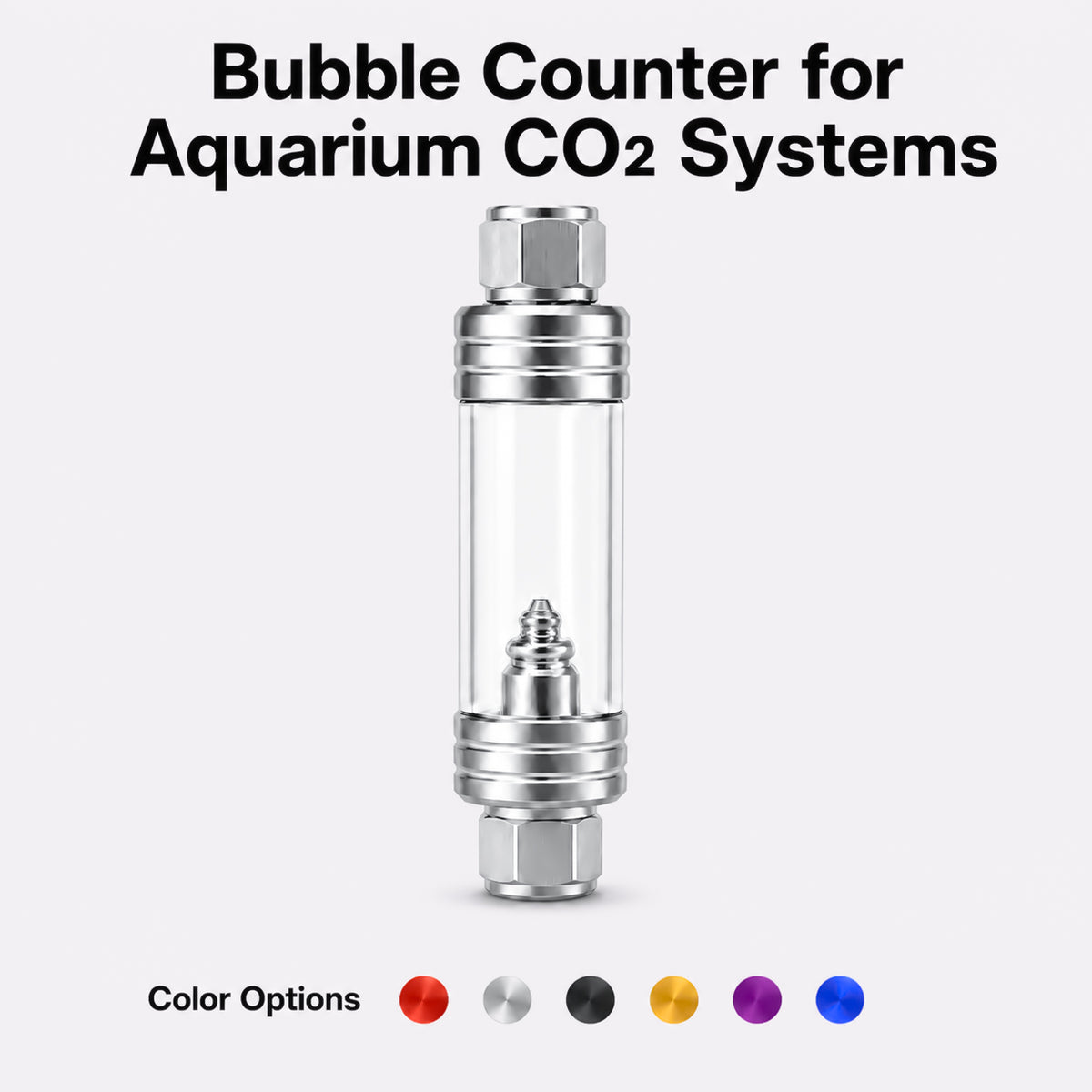Aquarium CO2 Bubble Counter with Built-in Check Valve Inline Style
