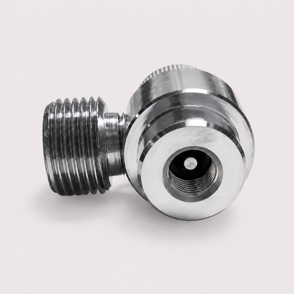 M10×1 to W21.8 CO₂ Adapter with Adjustable Valve Pin Knob for Disposable Cylinders