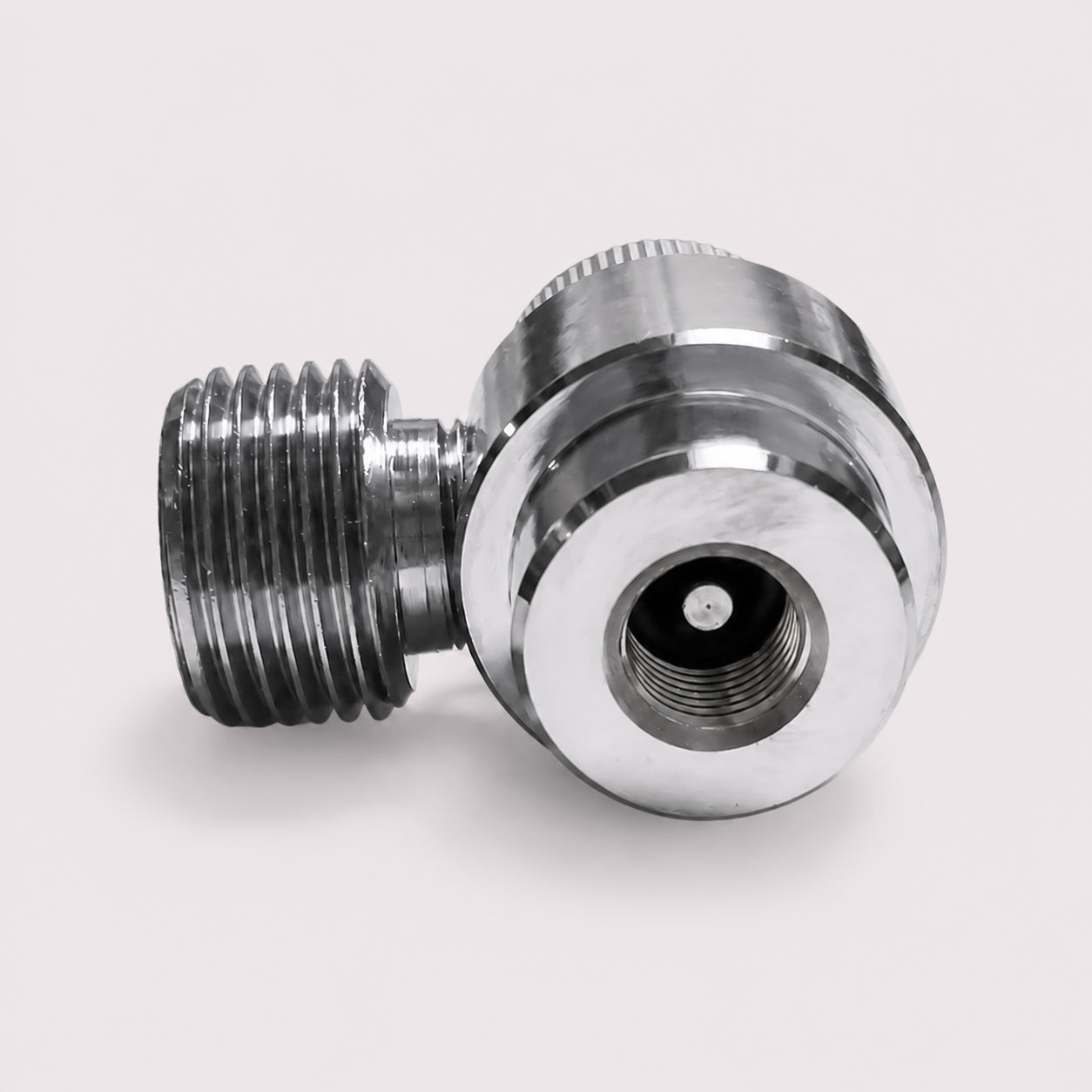 M10×1 to W21.8 CO₂ Adapter with Adjustable Valve Pin Knob for Disposable Cylinders