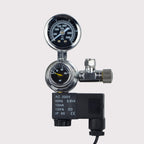 Dual Gauge Brass CO₂ Regulator with Solenoid Valve