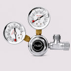 Single Stage CO₂ Regulator with Dual Gauges, Solid Brass Body for Aquarium and Brewing Systems