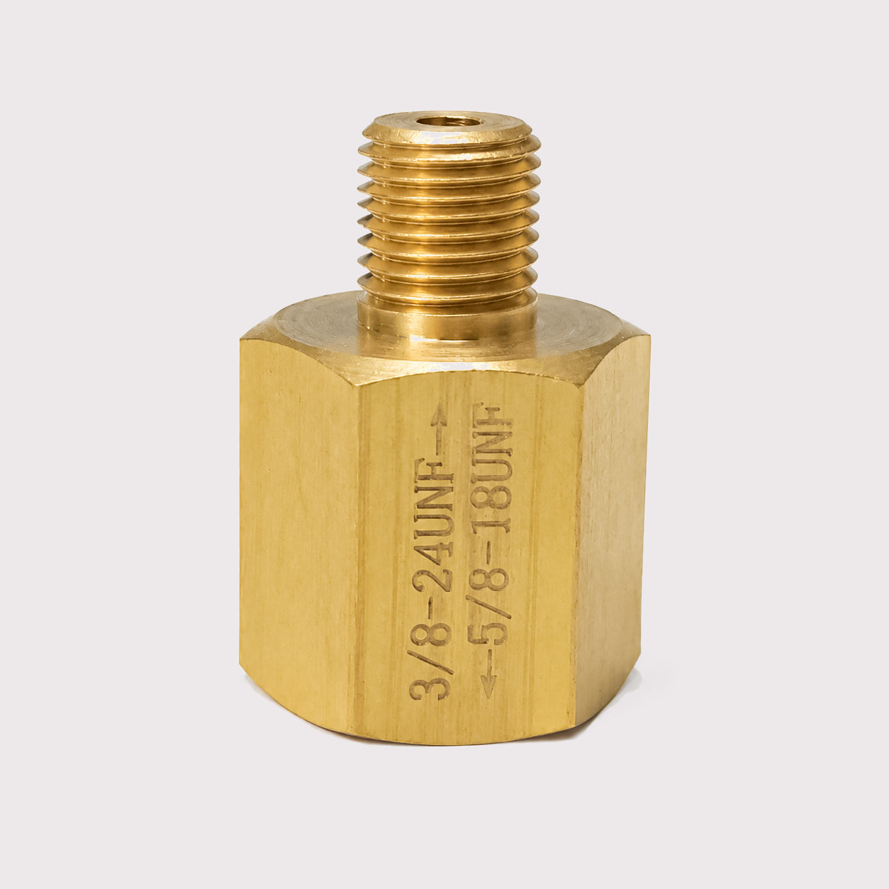 Aquarium CO₂ Regulator Conversion Adapter, 5/8-18UNF Female to 3/8-24UNF Male Thread Brass Connector