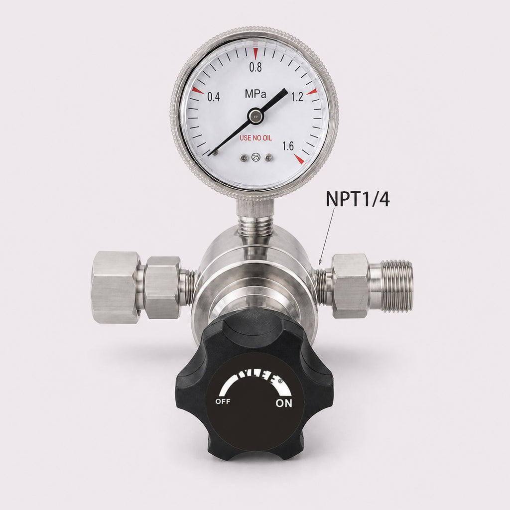 304 Stainless Steel Gas Pressure Regulator with 6/8/10mm Compression Fittings