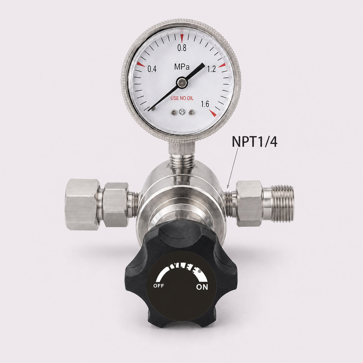 304 Stainless Steel Gas Pressure Regulator with 6/8/10mm Compression Fittings