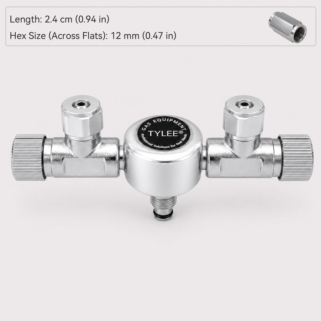 2-Way to 6-Way CO₂ Splitter with Needle Valves for Aquarium CO₂ Regulators