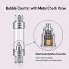 Aquarium CO2 Bubble Counter with Built-in Check Valve Inline Style