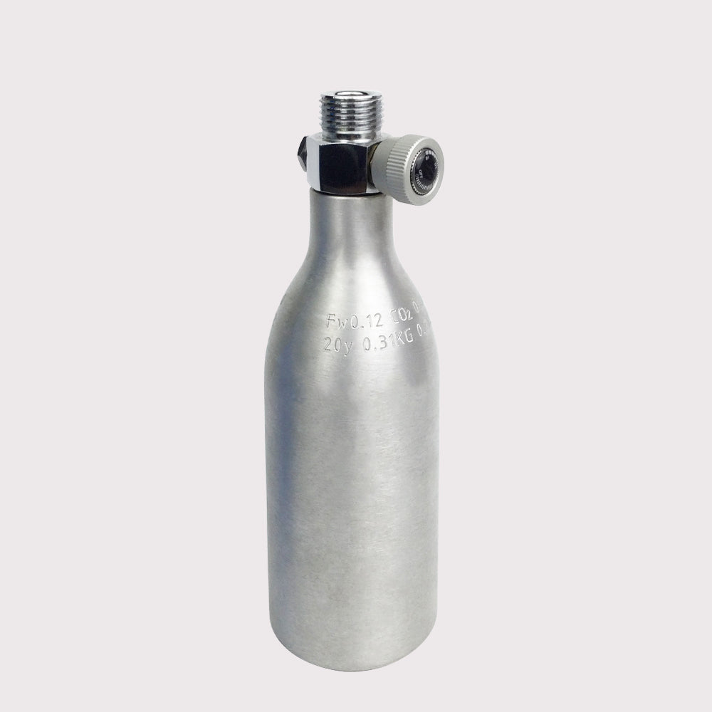 Reusable Aluminum CO₂ Gas Cylinder with ON/OFF Control Knob – 0.25L & 0.21L
