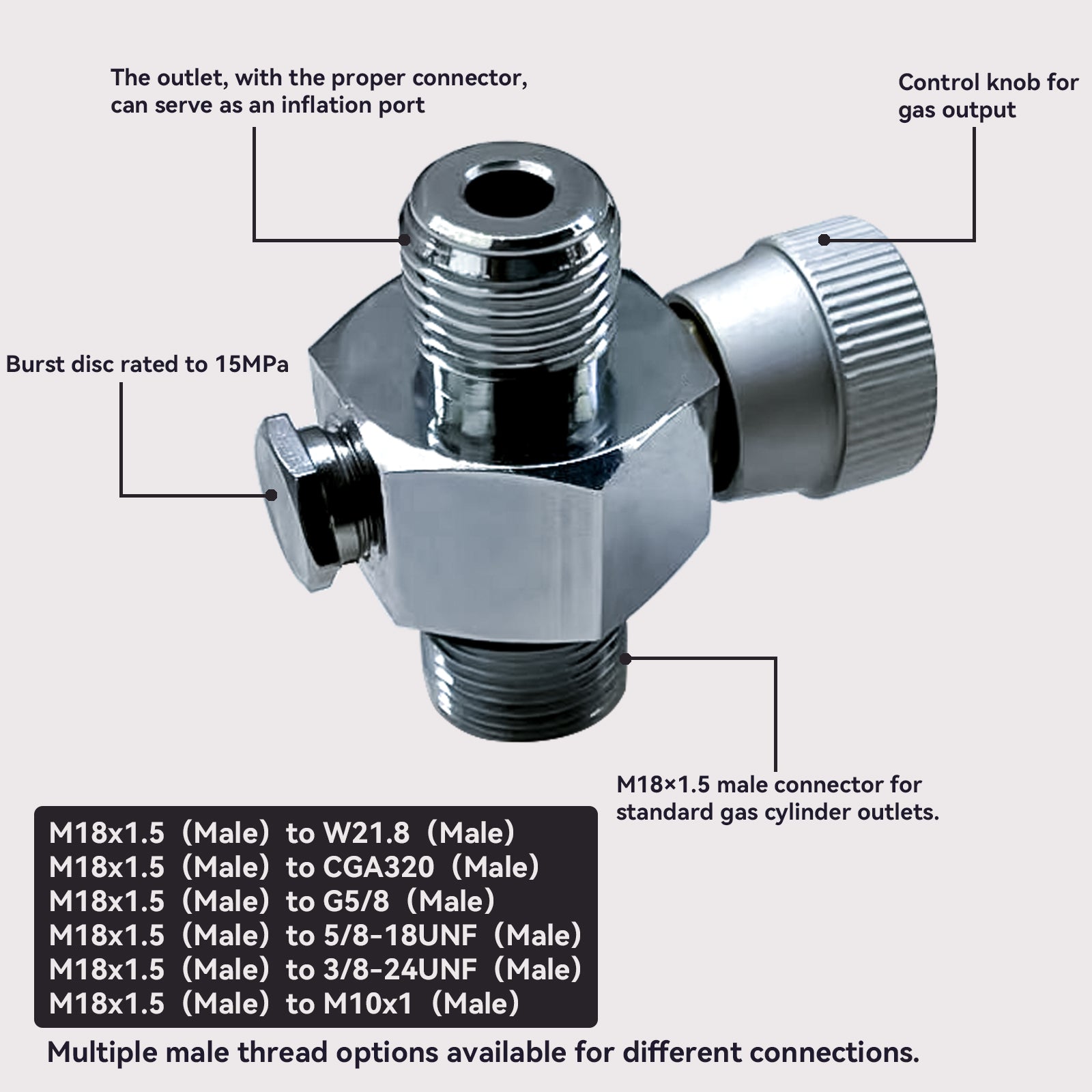 M18x1.5 Gas Cylinder Adapter