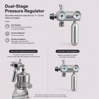 Dual-Stage Pressure Regulator with Dual Gauges & Push Button Valve