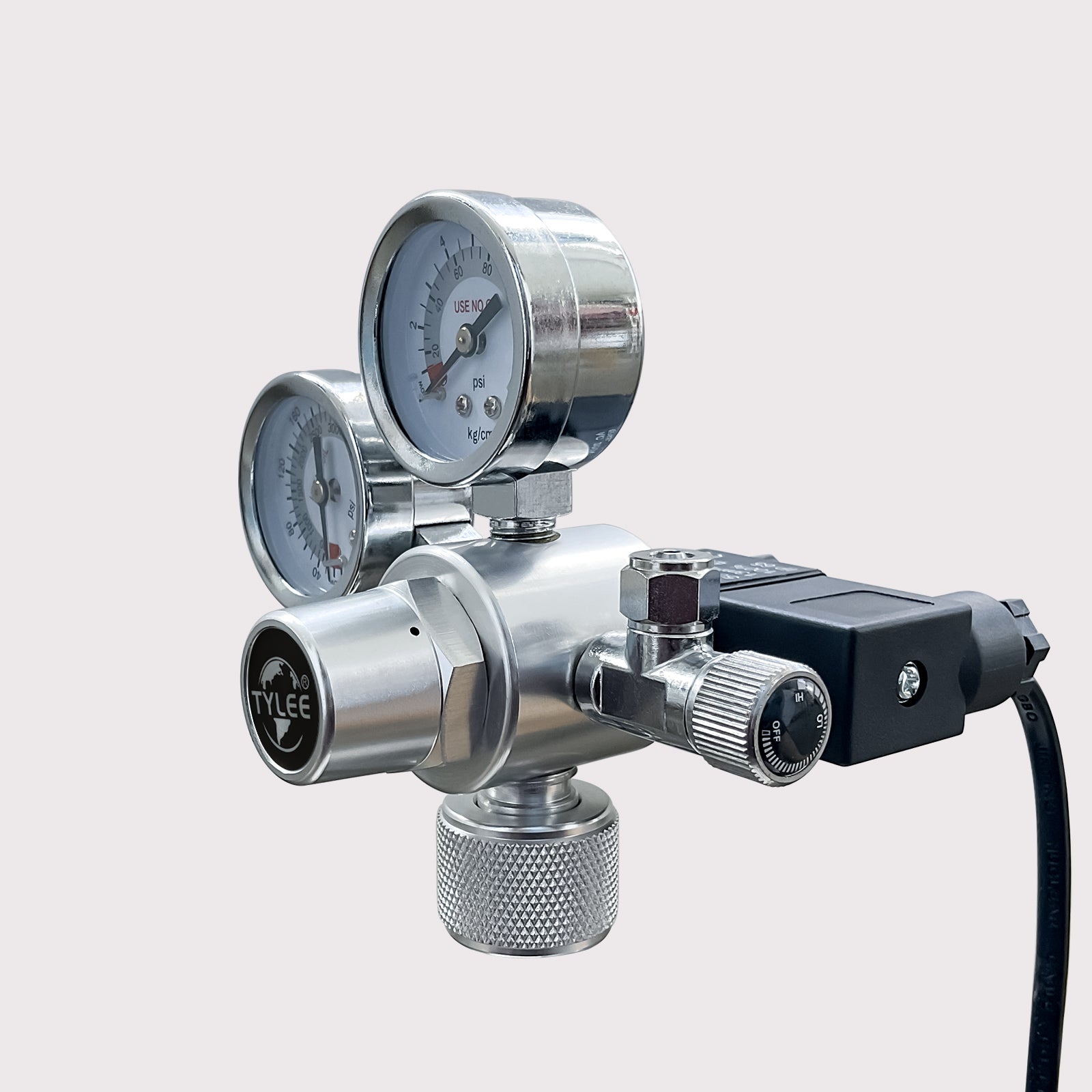 Pressure Reducing Valve with Solenoid Valve Dual Gauges for Aquarium