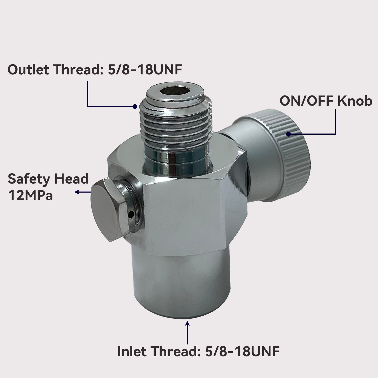 ON/ OFF Valve 5/8-18UNF Cylinder Adapter