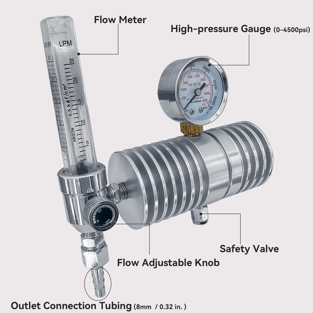 CO2 Regulator with Flow Meter for Outdoor Welding
