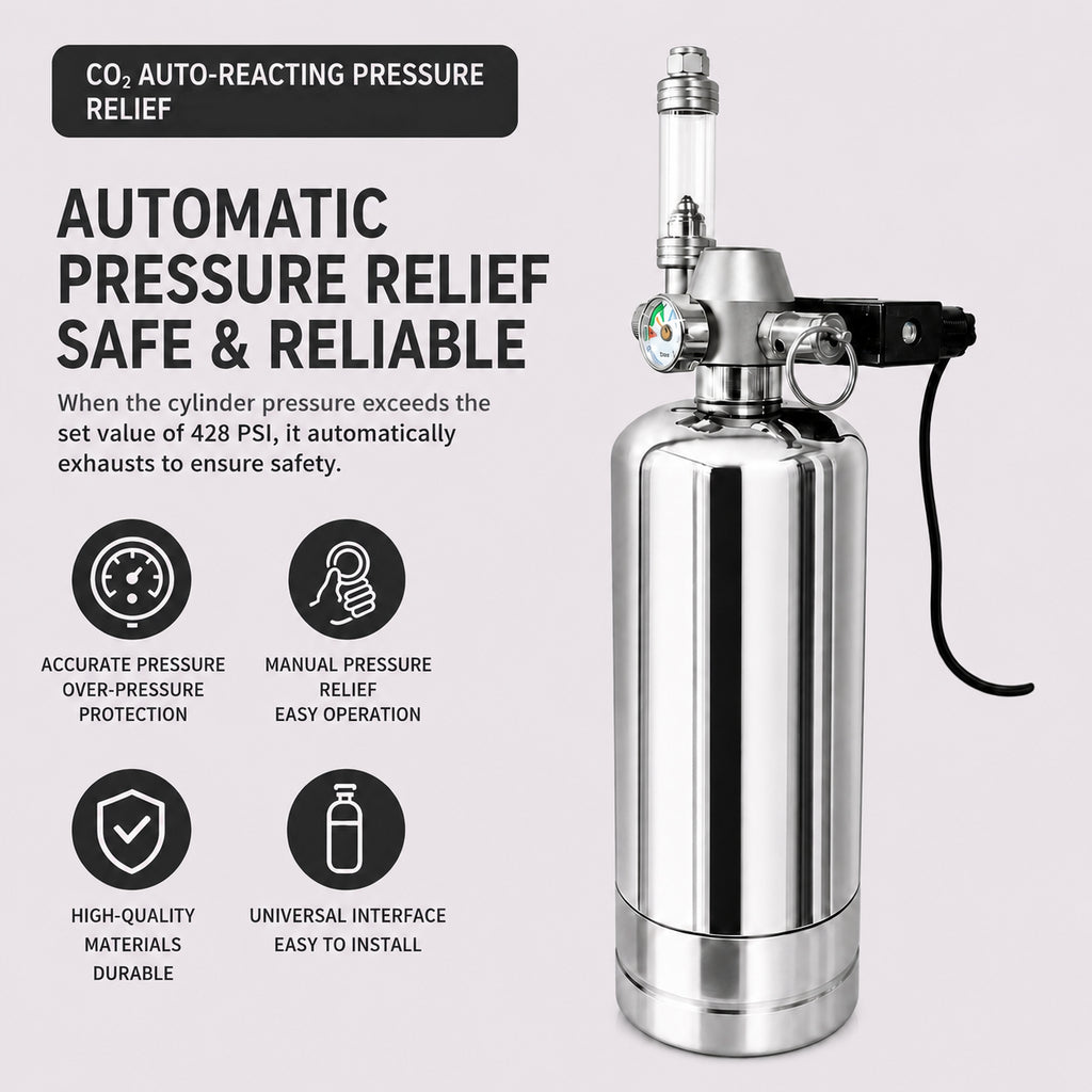 2L CO2 Reaction Bottle for DIY Planted Aquarium System with CO2 Regulator