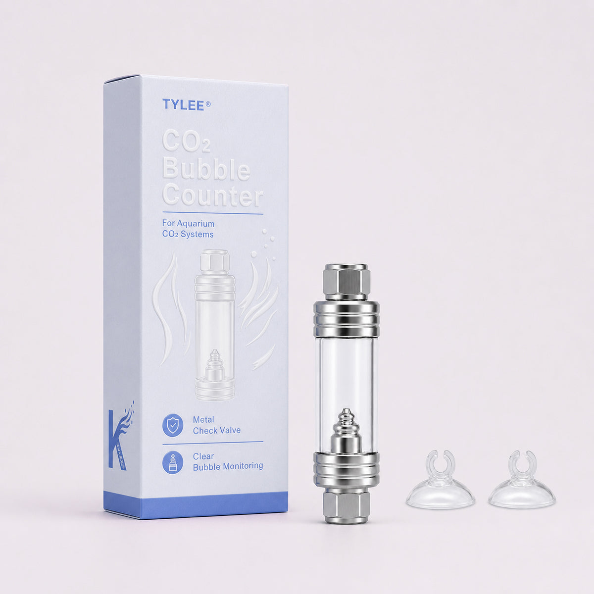 Aquarium CO2 Bubble Counter with Built-in Check Valve Inline Style