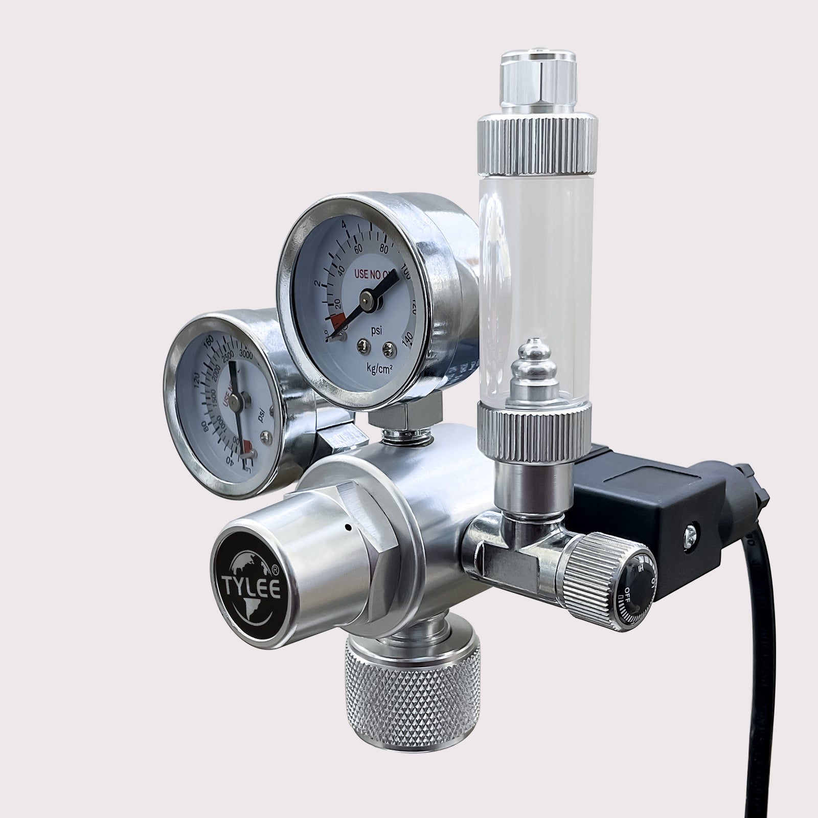 Pressure Reducing Valve with Solenoid Valve Dual Gauges for Aquarium