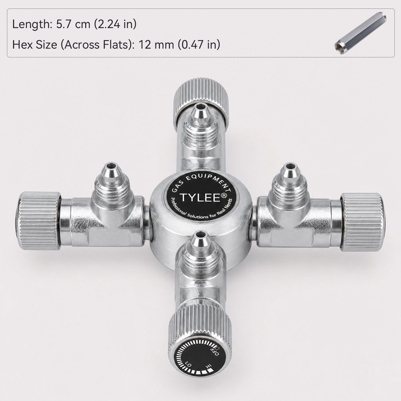 2-Way to 6-Way CO₂ Splitter with Needle Valves for Aquarium CO₂ Regulators
