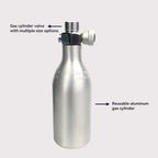 Reusable Aluminum CO₂ Gas Cylinder with ON/OFF Control Knob – 0.25L & 0.21L