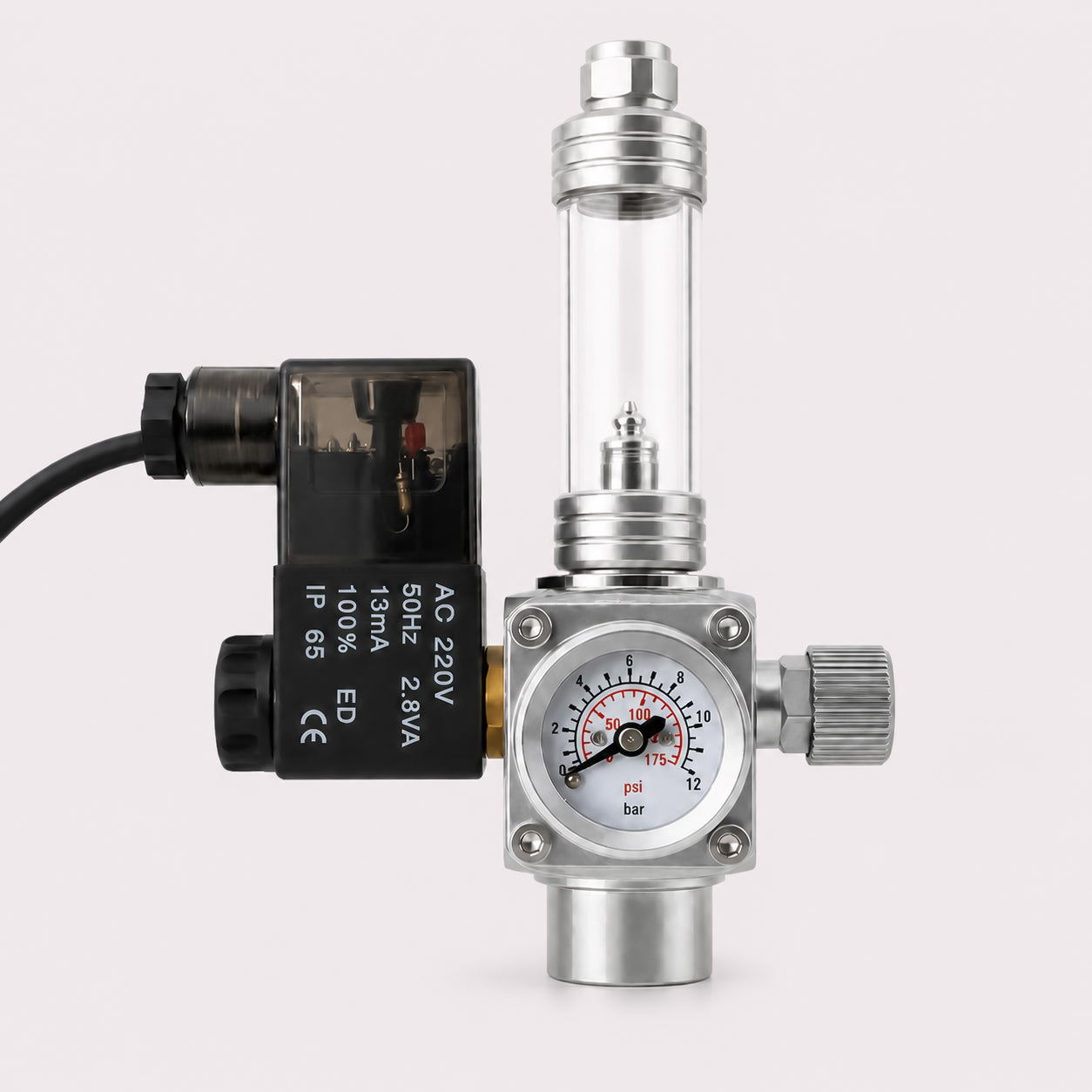 Aquarium CO2 Regulator with Solenoid Valve and Bubble Counter