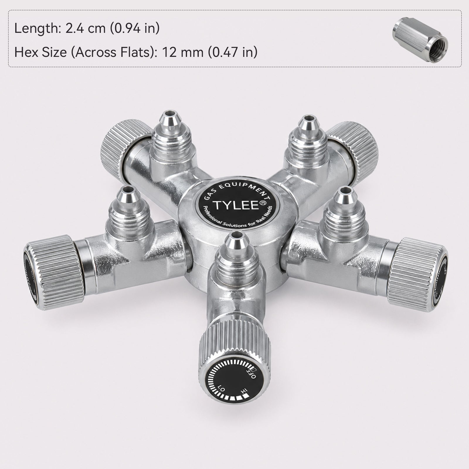 2-Way to 6-Way CO₂ Splitter with Needle Valves for Aquarium CO₂ Regulators