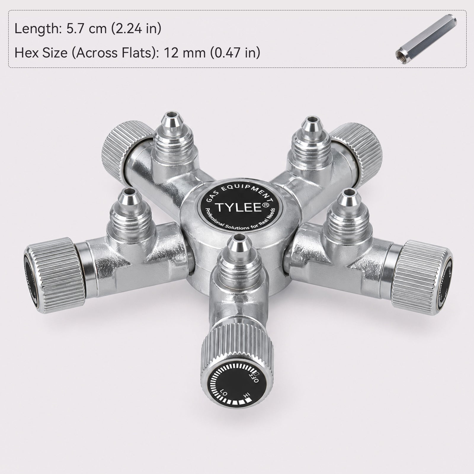 2-Way to 6-Way CO₂ Splitter with Needle Valves for Aquarium CO₂ Regulators