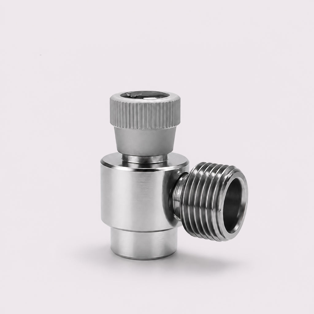 M10×1 to W21.8 CO₂ Adapter with Adjustable Valve Pin Knob for Disposable Cylinders