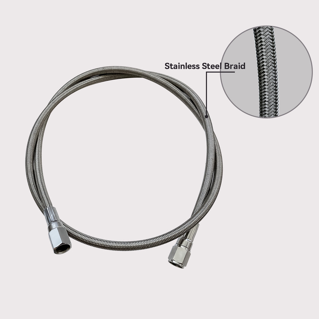 Stainless Steel Braided PTFE Teflon Hose with 7/16-20UNF Thread