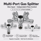 2-Way to 6-Way CO₂ Splitter with Needle Valves for Aquarium CO₂ Regulators