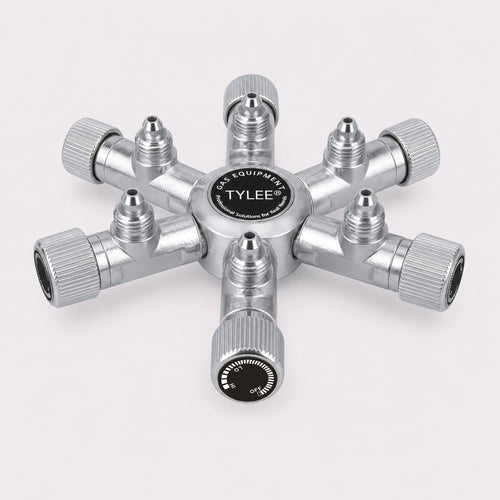 2-Way to 6-Way CO₂ Splitter with Needle Valves for Aquarium CO₂ Regulators