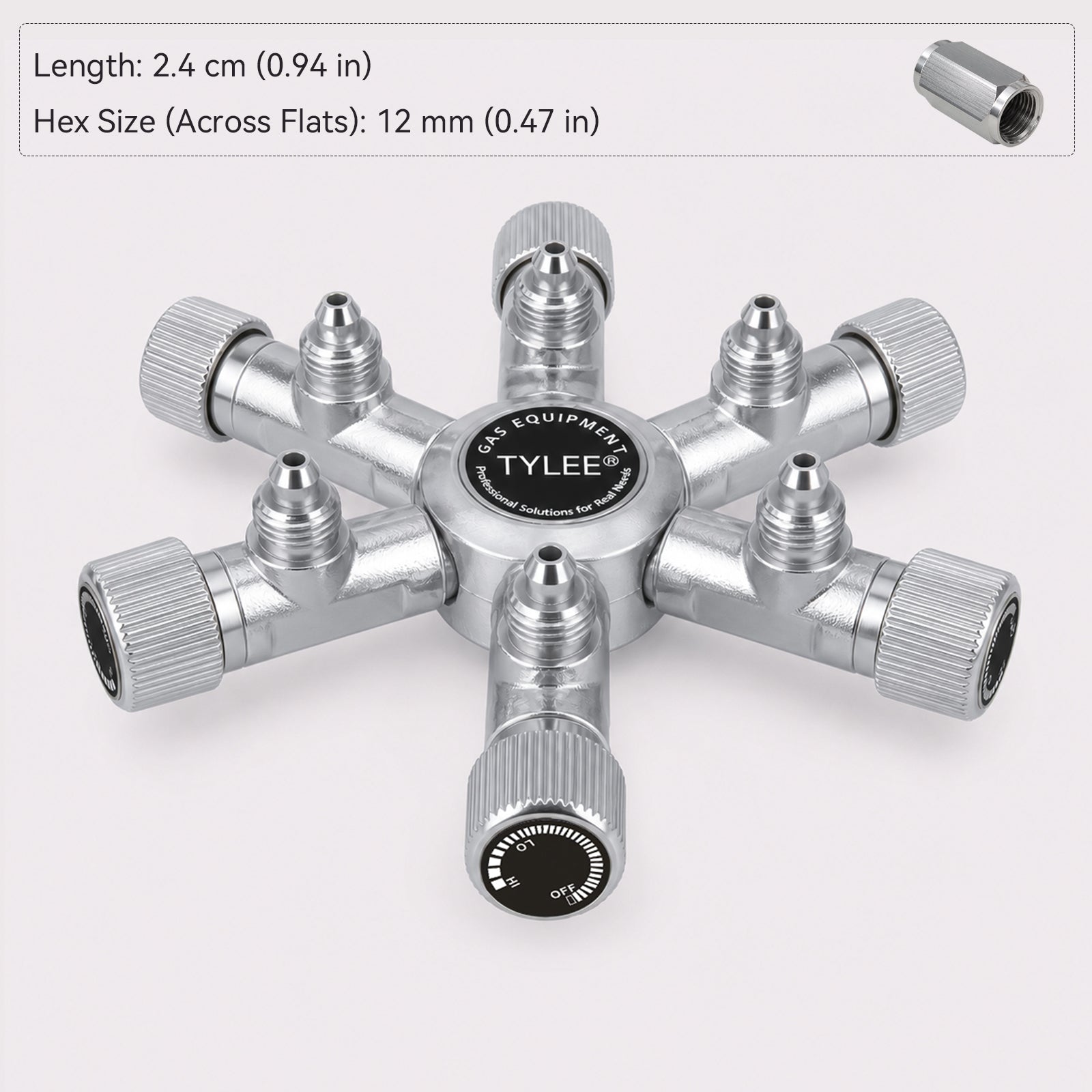 2-Way to 6-Way CO₂ Splitter with Needle Valves for Aquarium CO₂ Regulators
