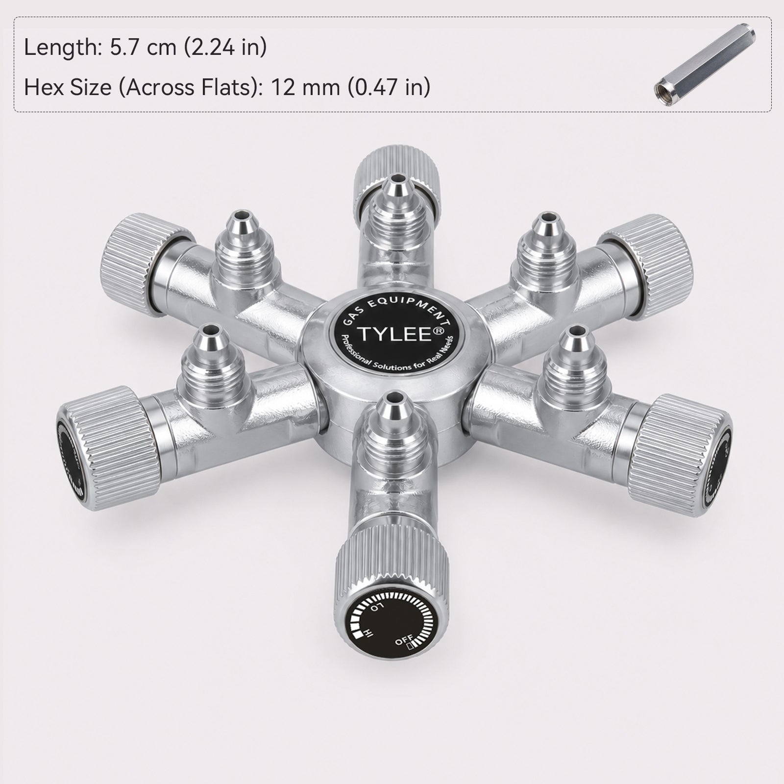 2-Way to 6-Way CO₂ Splitter with Needle Valves for Aquarium CO₂ Regulators