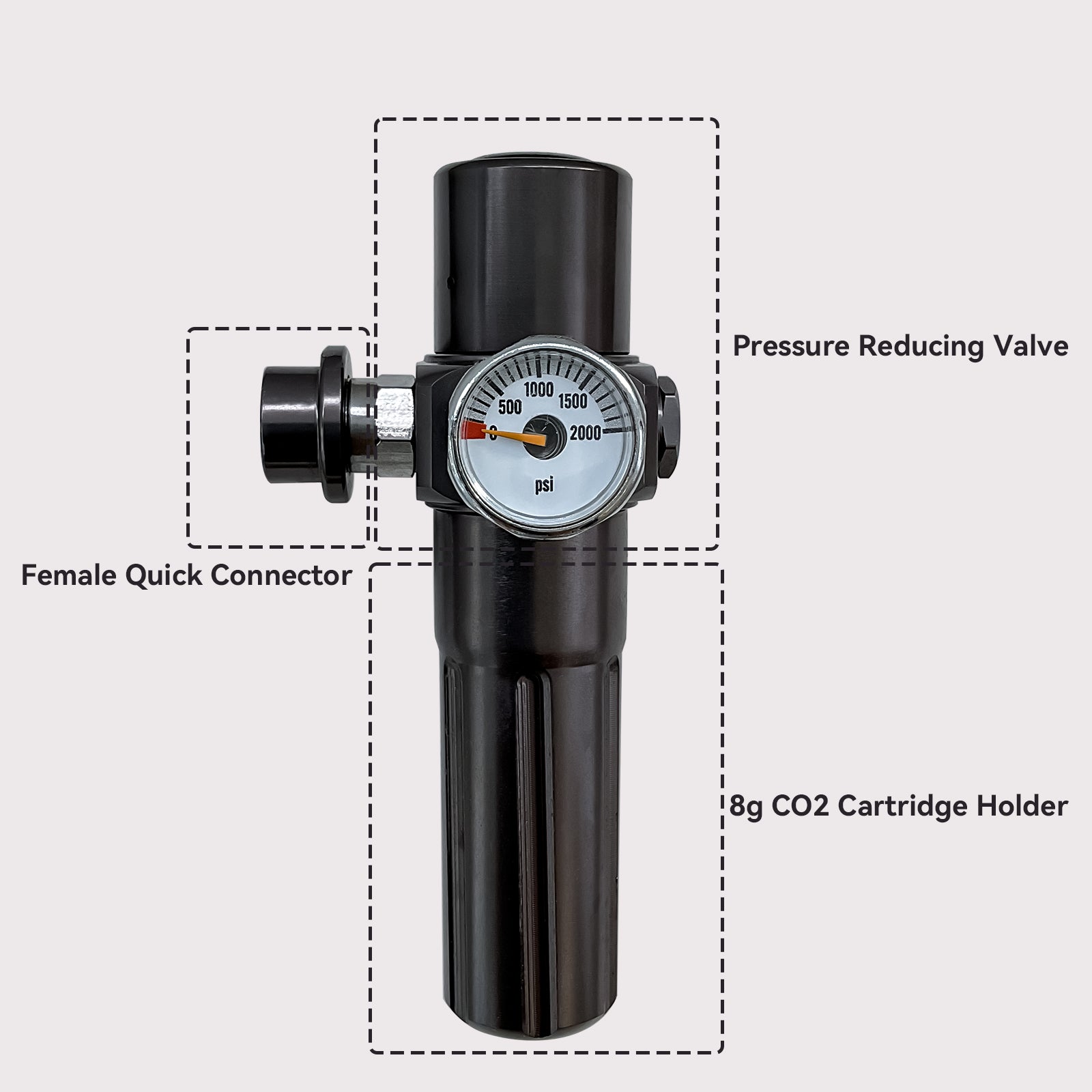 Push-Type Gas Release Valve for Pneumatic Coffee Makers with M8 Female Coupler