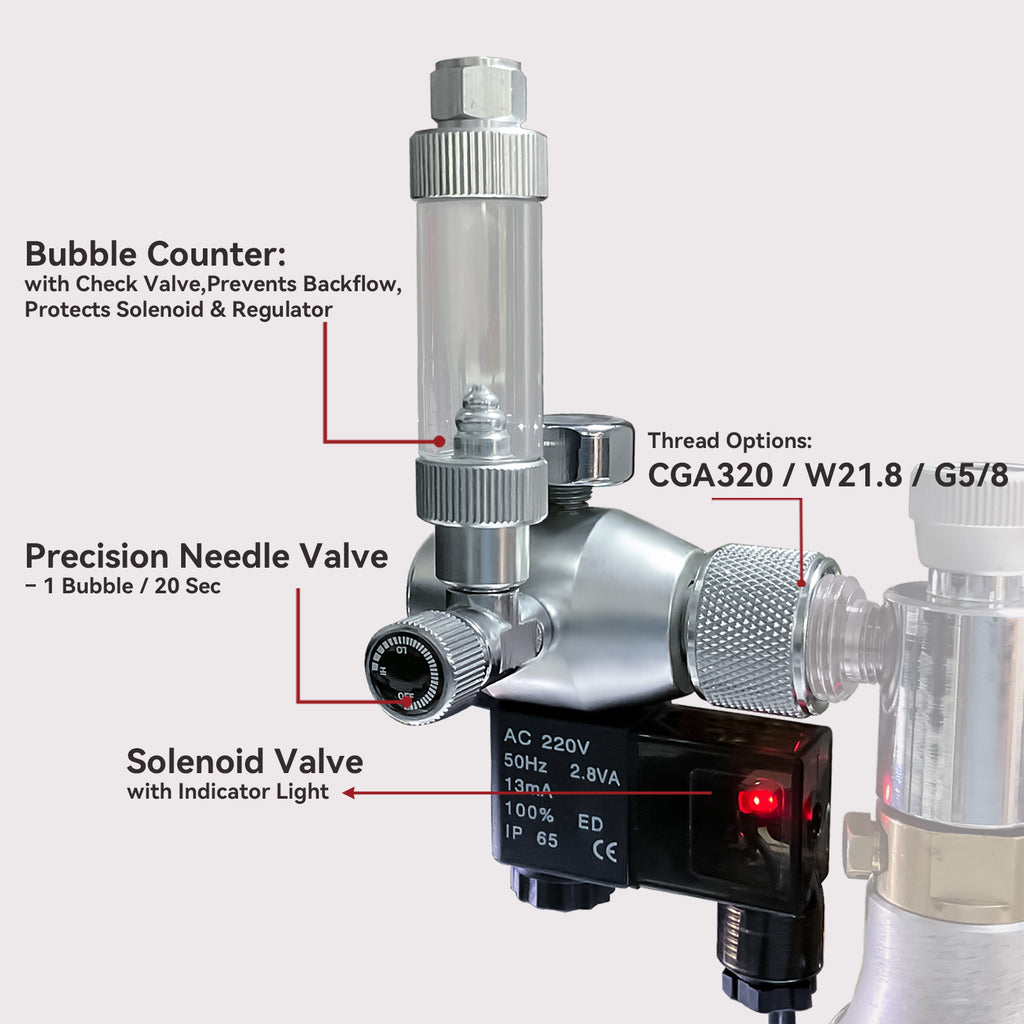 Aquarium CO2 Regulator with Bubble Counter