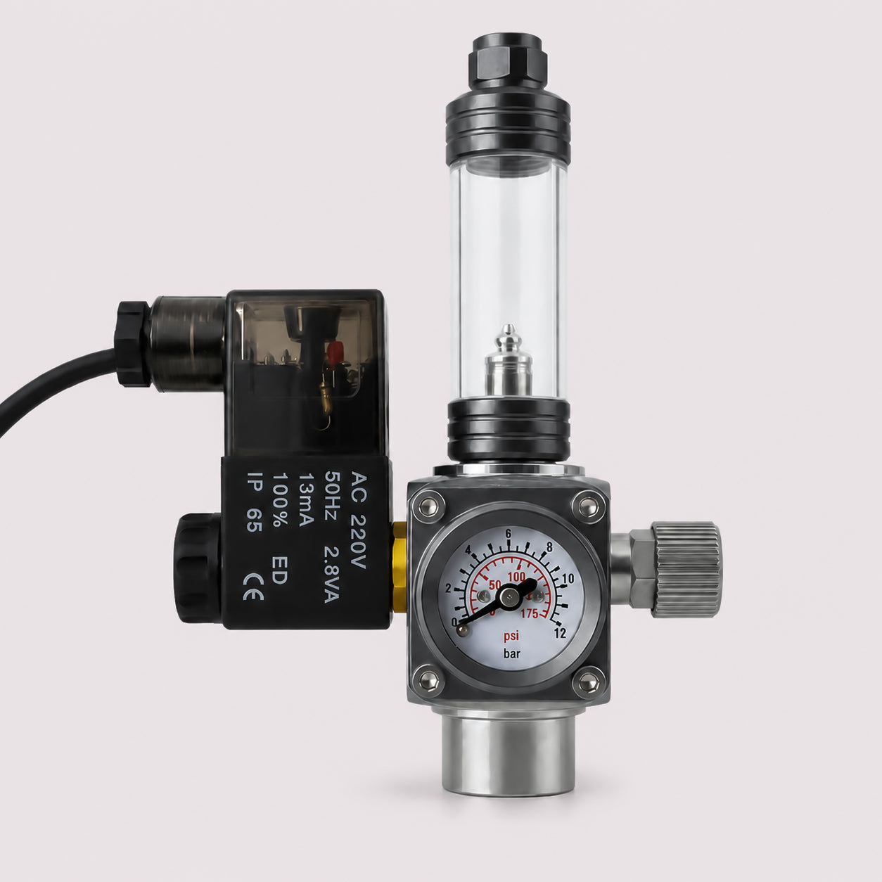 Aquarium CO2 Regulator with Solenoid Valve and Bubble Counter