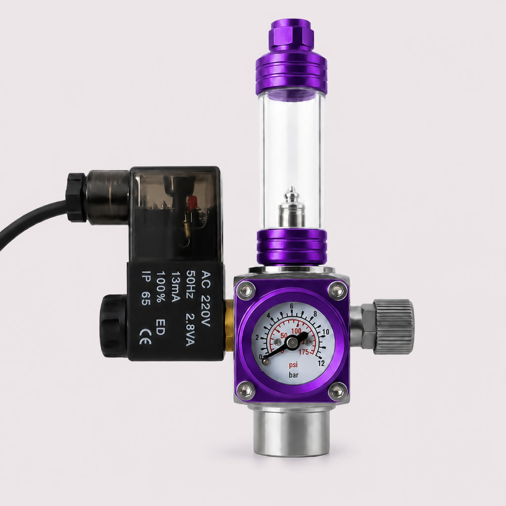 Aquarium CO2 Regulator with Solenoid Valve and Bubble Counter