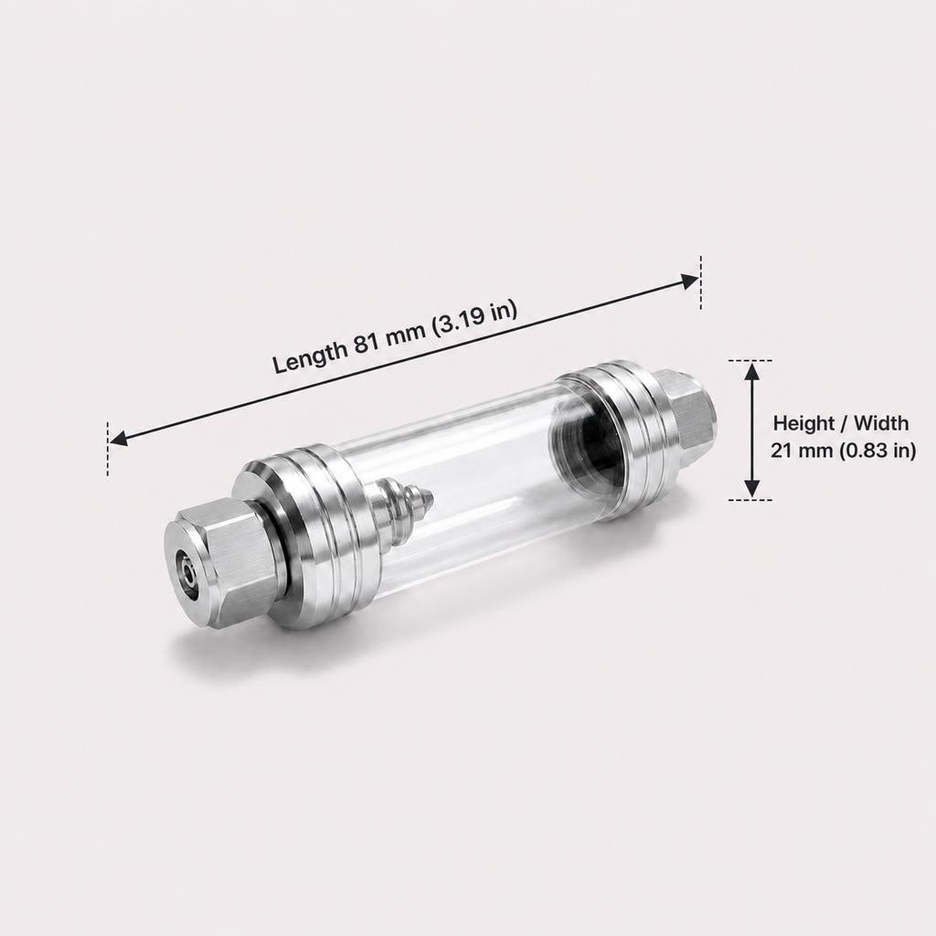 Aquarium CO2 Bubble Counter with Built-in Check Valve Inline Style