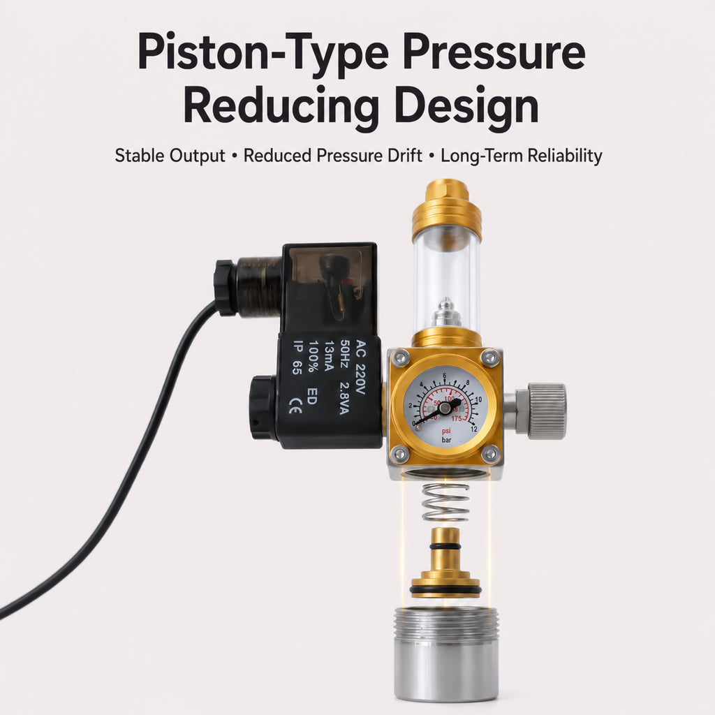 Aquarium CO2 Regulator with Solenoid Valve and Bubble Counter