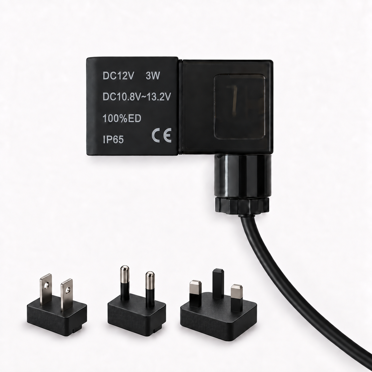 12V DC Solenoid Coil Replacement with Power Adapter