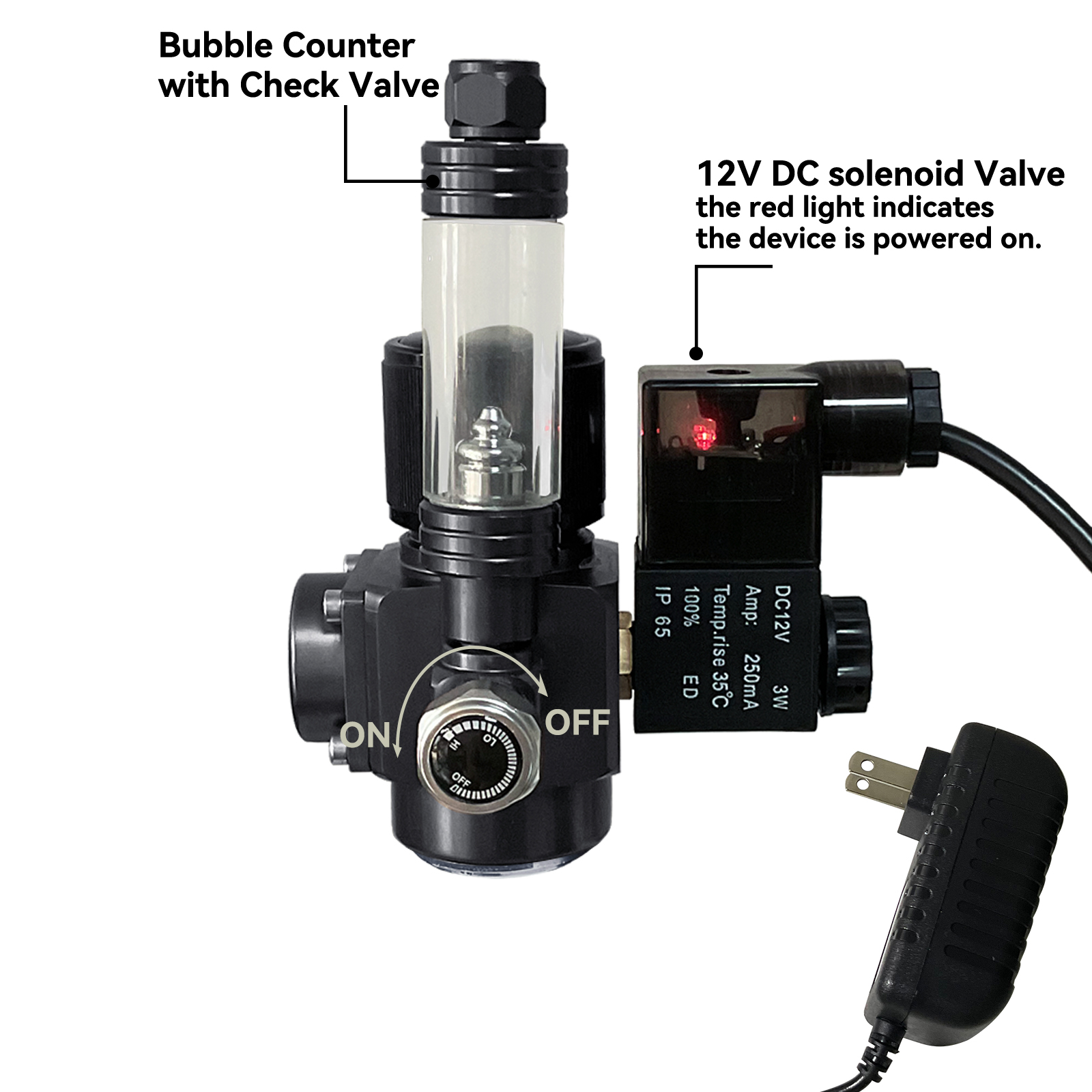 Adjustable CO2 Regulator for 5/8" Cartridges and W21.8 Cylinder